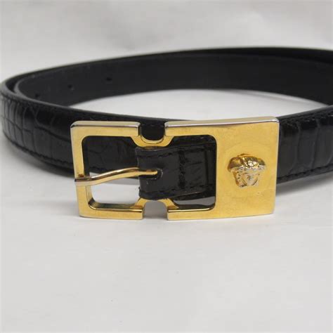 versace embossed leather belt